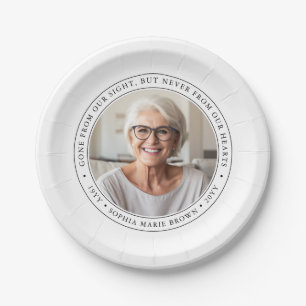 Custom Photo Funeral Memorial Service Tribute Paper Plate