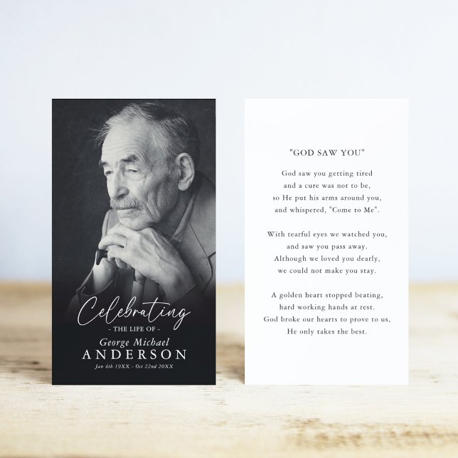 Custom Photo Funeral Sympathy Poem/Prayer Card (Creator Uploaded)