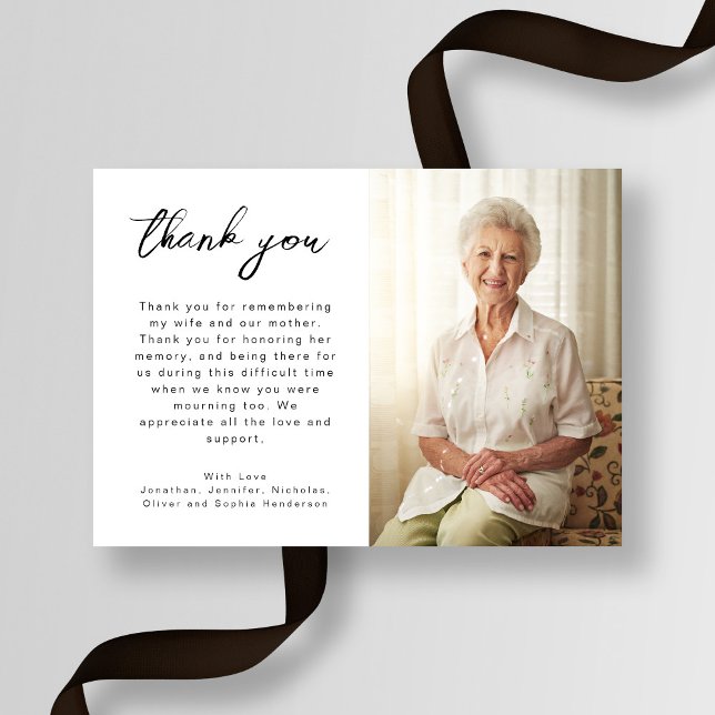 Custom Photo Funeral  Thank You Card (Custom Photo Funeral Thank You Card)