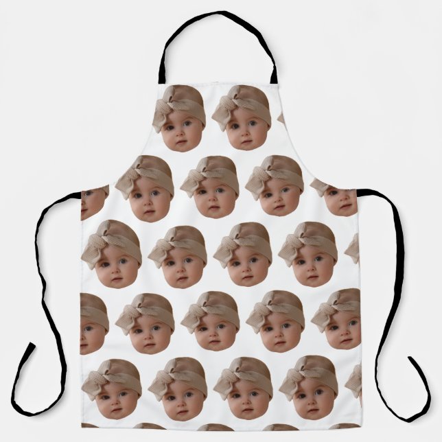 Custom Photo Funny Crazy Face Kitchen Chef Gift Apron (Front)