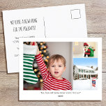 Custom Photo Funny Family Quotes New Home Holidays Postcard<br><div class="desc">Celebrate the everyday moments, the silly sayings, and the smiles that make your family unique with a custom photo postcard. This fun template is personalised with three photos, along with a name and quote — those cute, quirky sayings everyone knows and loves! It features a simple layout, with a clean...</div>