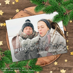 Custom Photo Funny Merry Everything Humour Text Holiday Card