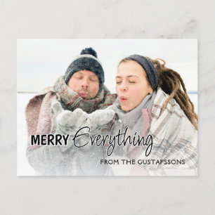 Custom Photo Funny Merry Everything Humour Text Postcard