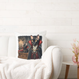 Custom Photo Funny Sphynx Cat Art Dracula Vampire Cushion