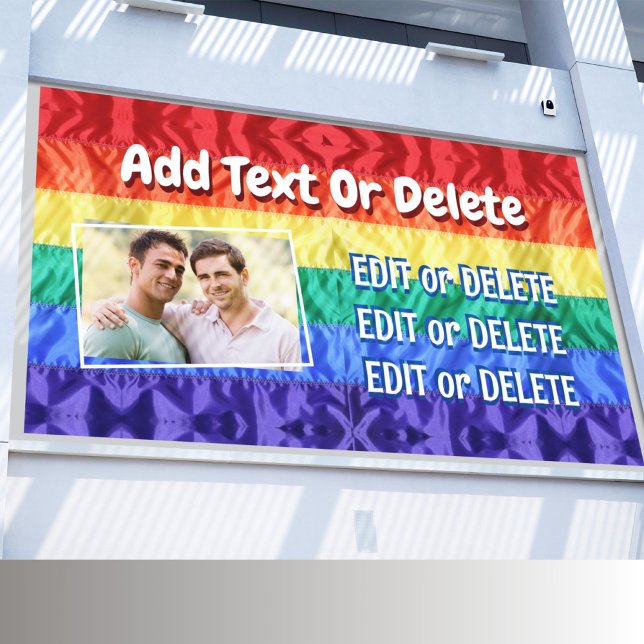 Custom photo Gay pride Rainbow flag background Banner (Creator Uploaded)