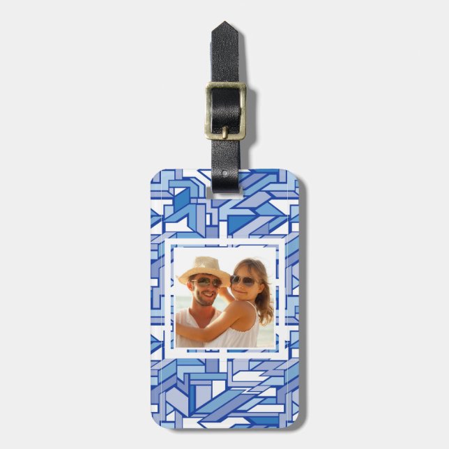 Custom Photo Geometric pattern 2 Luggage Tag (Front Vertical)