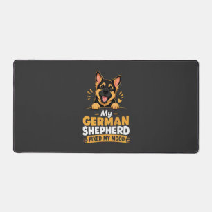 Custom Photo German Shepherd Fixed My Mood Desk Mat