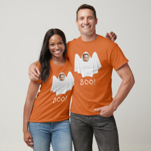 Custom photo ghost spooky boo Happy Halloween fun T-Shirt