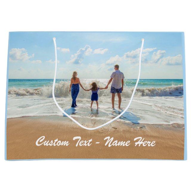 Custom Photo Gift Bag Personalised Text Name (Front)