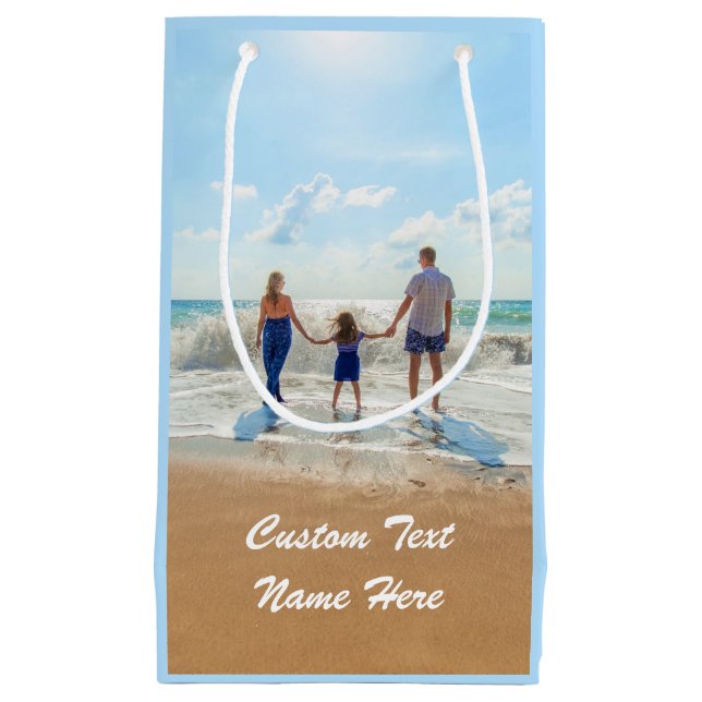 Custom Photo Gift Bag Personalised Text Name (Front)