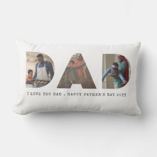 Custom Photo Gift Dad Father's Day Photo Lumbar Cushion