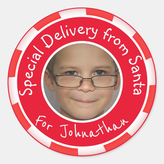 Custom Photo Gift Tag From Santa (Front)