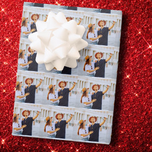 Custom Photo Gift Wrap, Family Custom Image Wrapping Paper Sheet