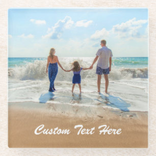 Custom Photo Glass Coaster Your Photos and Text