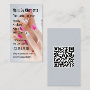 custom Photo Glitter Sparkling Nail Beauty Salon Business Card