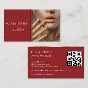custom Photo Glitter Sparkling Nail Beauty Salon  Business Card