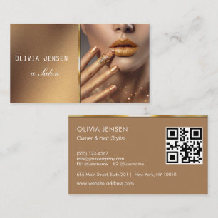 custom Photo Glitter Sparkling Nail Beauty Salon  Business Card