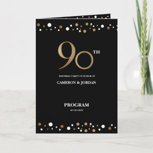 Custom photo Gold Black joint 90th birthday  Programme