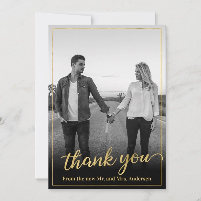 Custom Photo Gold Frame Thank You (Front)