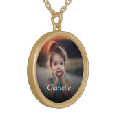 Custom Photo Gold Plated Necklace (Front Left)