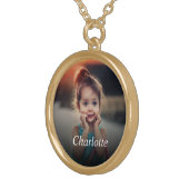 Custom Photo Gold Plated Necklace (Front Right)