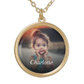 Custom Photo Gold Plated Necklace (Front)