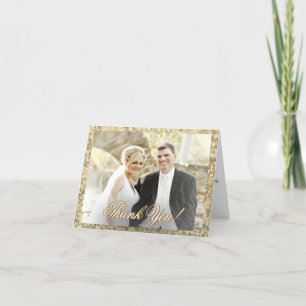 Custom Photo Gold Sequin Thank You