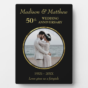 Custom Photo Golden & Black Anniversary Plaque