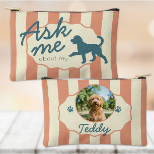 Custom Photo Golden Doodle Ask Me About My Dog Accessory Pouch