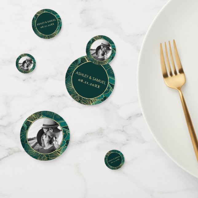 Custom Photo Golden Leaves  Confetti (Group)