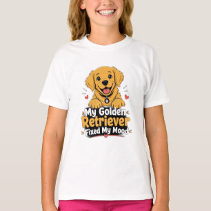 Custom Photo Golden Retriever Fixed My Mood T-Shirt