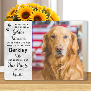 Custom Photo Golden Retriever Memorial Plaque