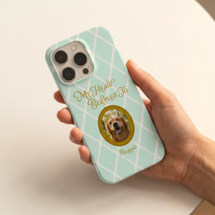 Custom Photo Golden Retriever, My Heart Belongs To iPhone 16 Pro Case