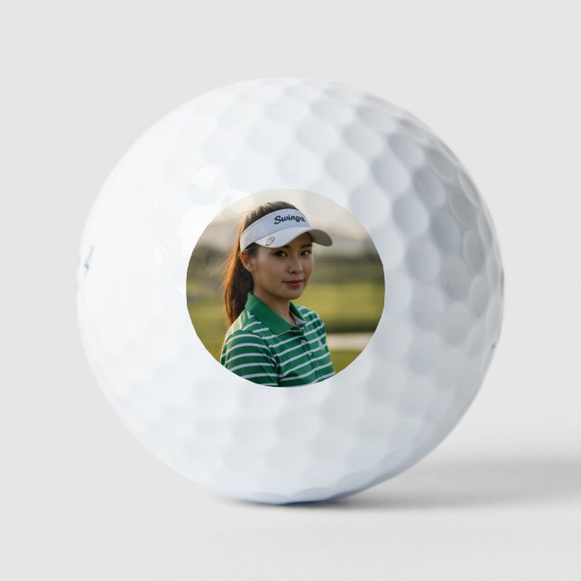 Custom Photo Golf Ball with Text Personalization (Front)