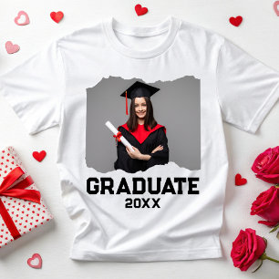 Custom Photo Graduate Retro Senior Class Of 2025 T-Shirt