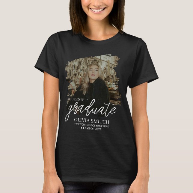 Custom Photo Graduate T-Shirt (Front)