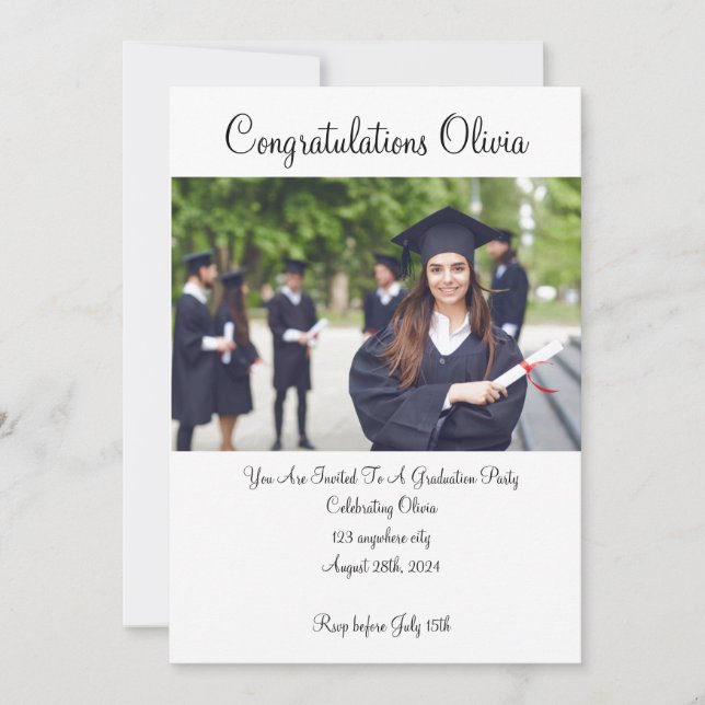 CUSTOM PHOTO GRADUATION 2024 INVITATION (Front)
