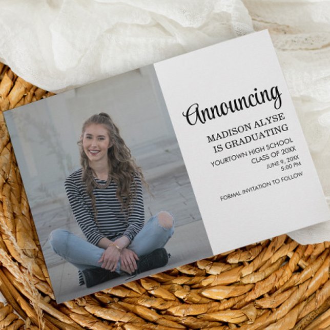 Custom Photo Graduation Announcement Postcard (Graduation photo announcement/save the date card)