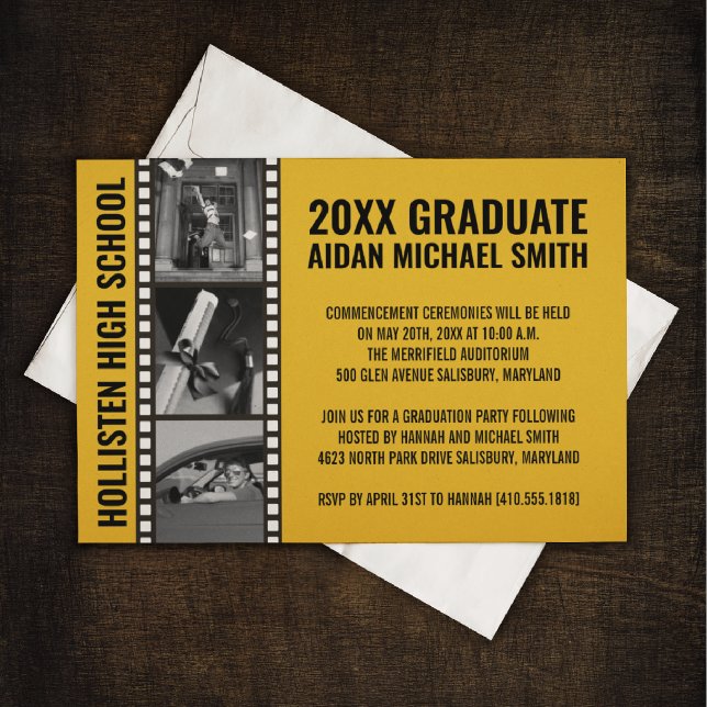 Custom Photo Graduation Announcements [Gold] (Creator Uploaded)