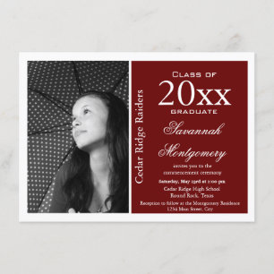 Custom Photo Graduation Announcements Maroon