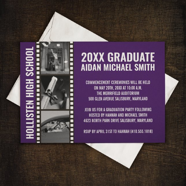 Custom Photo Graduation Announcements [Purple] (Creator Uploaded)