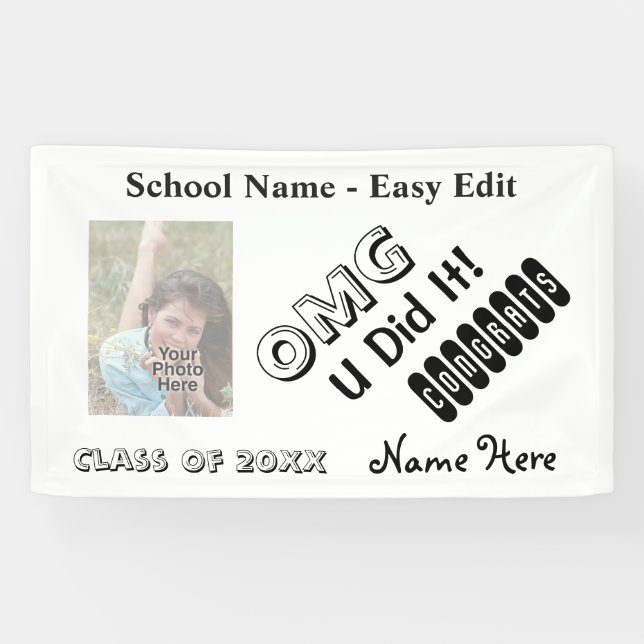 Custom Photo Graduation Banner (Horizontal)