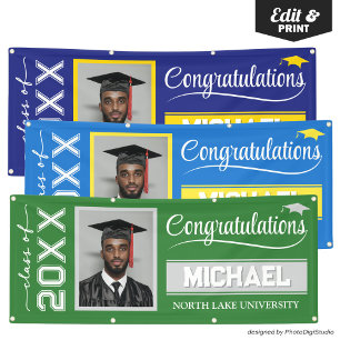 Custom Photo Graduation Banner with Name & School