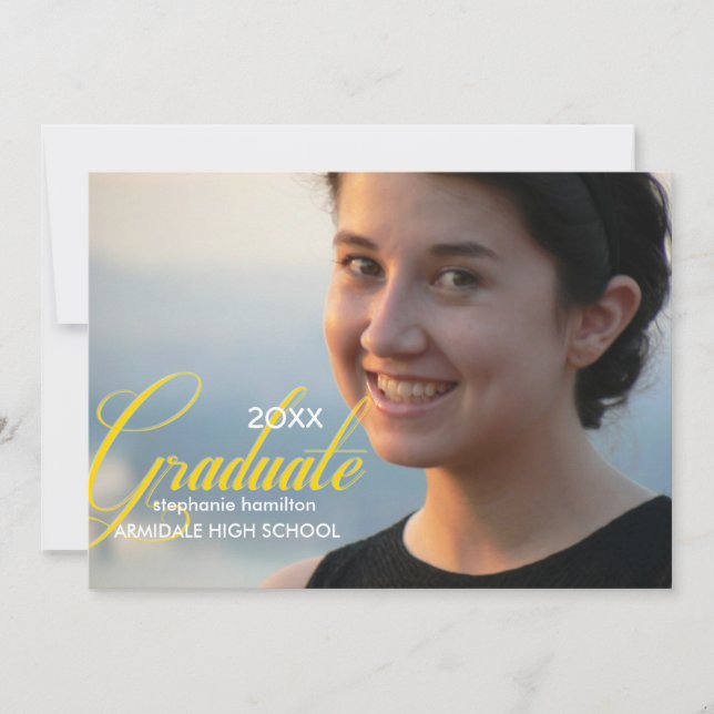 Custom photo graduation celebration invitation (Front)