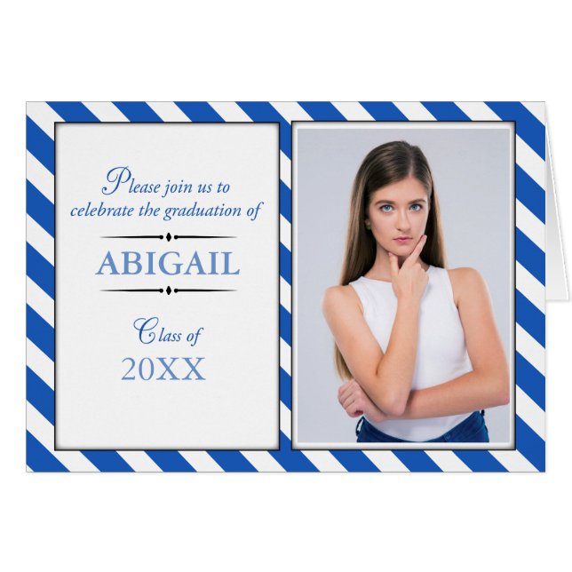 Custom Photo Graduation Celebration Invitation Str (Front Horizontal)