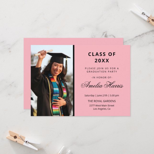 Custom Photo Graduation  Invitation (Front/Back In Situ)