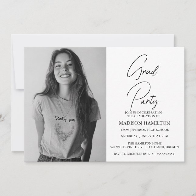 Custom Photo Graduation party Invitation (Front)