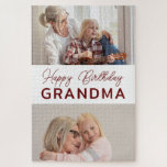 Custom Photo Grandma Birthday  Jigsaw Puzzle<br><div class="desc">A gift for your grandma or grandpa. Put your favourite photo and personalise the text</div>