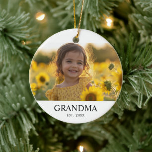 Custom Photo Grandma Ceramic Tree Decoration