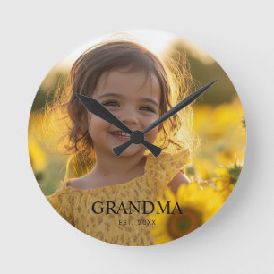 Custom Photo Grandma Round Clock